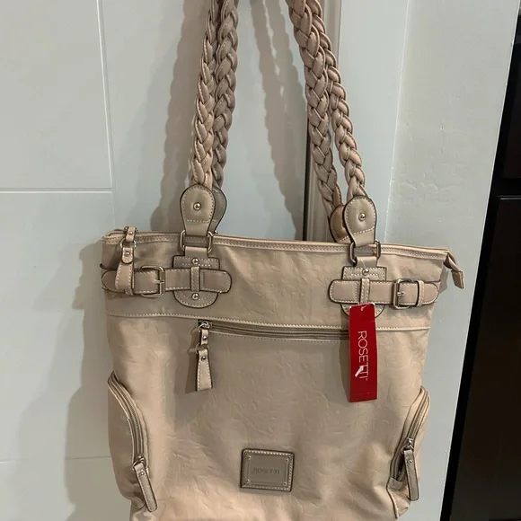 Rosetti Taupe Tote with Braided Straps - Picture 2 of 11